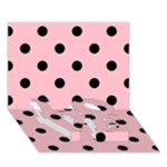 Polka Dots - Black on Pink LOVE Bottom 3D Greeting Card (7x5)