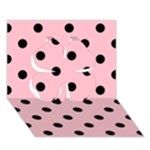Polka Dots - Black on Pink Clover 3D Greeting Card (7x5)