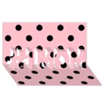 Polka Dots - Black on Pink #1 MOM 3D Greeting Cards (8x4)