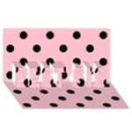 Polka Dots - Black on Pink BEST SIS 3D Greeting Card (8x4)
