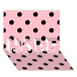 Polka Dots - Black on Pink HOPE 3D Greeting Card (7x5)