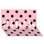 Polka Dots - Black on Pink #1 DAD 3D Greeting Card (8x4)
