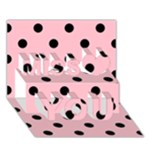 Polka Dots - Black on Pink Miss You 3D Greeting Card (7x5)