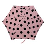 Polka Dots - Black on Pink Mini Umbrella