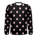 Polka Dots - Pink on Black Men s Long Sleeve T-shirt