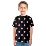 Polka Dots - Pink on Black Kid s Sport Mesh Tee