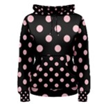Polka Dots - Pink on Black Women s Pullover Hoodie