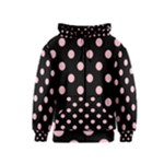 Polka Dots - Pink on Black Kid s Zipper Hoodie