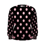 Polka Dots - Pink on Black Women s Sweatshirt