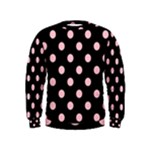 Polka Dots - Pink on Black Kid s Sweatshirt