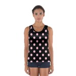 Polka Dots - Pink on Black Women s Sport Tank Top