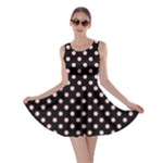 Polka Dots - Pink on Black Skater Dress