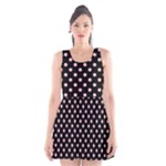 Polka Dots - Pink on Black Scoop Neck Skater Dress