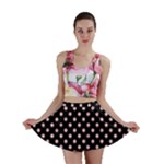 Polka Dots - Pink on Black Mini Skirt