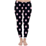Polka Dots - Pink on Black Winter Leggings