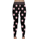 Polka Dots - Pink on Black Yoga Leggings