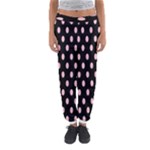 Polka Dots - Pink on Black Women s Jogger Sweatpants