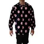 Polka Dots - Pink on Black Hooded Wind Breaker (Kids)