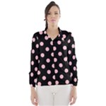 Polka Dots - Pink on Black Wind Breaker (Women)