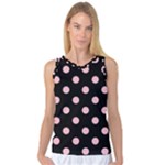 Polka Dots - Pink on Black Women s Basketball Tank Top