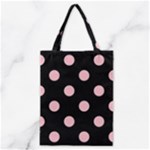 Polka Dots - Pink on Black Classic Tote Bag