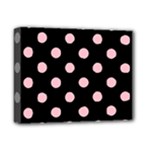 Polka Dots - Pink on Black Deluxe Canvas 14  x 11  (Stretched)
