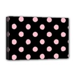Polka Dots - Pink on Black Deluxe Canvas 18  x 12  (Stretched)