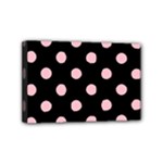 Polka Dots - Pink on Black Mini Canvas 6  x 4  (Stretched)