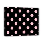 Polka Dots - Pink on Black Canvas 10  x 8  (Stretched)