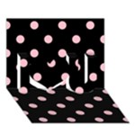 Polka Dots - Pink on Black I Love You 3D Greeting Card (7x5)