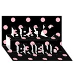 Polka Dots - Pink on Black Best Friends 3D Greeting Card (8x4)