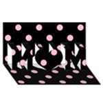 Polka Dots - Pink on Black MOM 3D Greeting Card (8x4)
