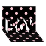 Polka Dots - Pink on Black BOY 3D Greeting Card (7x5)