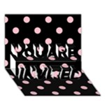Polka Dots - Pink on Black YOU ARE INVITED 3D Greeting Card (7x5)