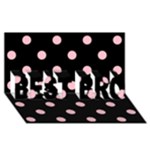 Polka Dots - Pink on Black BEST BRO 3D Greeting Card (8x4)