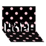 Polka Dots - Pink on Black HOPE 3D Greeting Card (7x5)