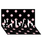 Polka Dots - Pink on Black #1 DAD 3D Greeting Card (8x4)