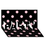 Polka Dots - Pink on Black PARTY 3D Greeting Card (8x4)