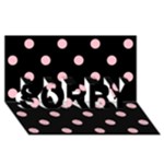 Polka Dots - Pink on Black SORRY 3D Greeting Card (8x4)