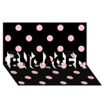 Polka Dots - Pink on Black ENGAGED 3D Greeting Card (8x4)