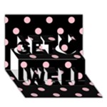 Polka Dots - Pink on Black Get Well 3D Greeting Card (7x5)