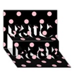 Polka Dots - Pink on Black You Rock 3D Greeting Card (7x5)