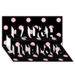 Polka Dots - Pink on Black Laugh Live Love 3D Greeting Card (8x4)