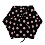 Polka Dots - Pink on Black Mini Umbrella