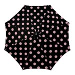 Polka Dots - Pink on Black Golf Umbrella