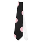 Polka Dots - Pink on Black Necktie (One Side)
