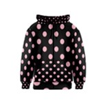 Polka Dots - Cherry Blossom Pink on Black Kid s Zipper Hoodie
