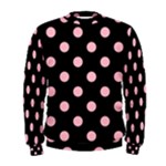 Polka Dots - Cherry Blossom Pink on Black Men s Sweatshirt