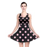 Polka Dots - Cherry Blossom Pink on Black Reversible Skater Dress