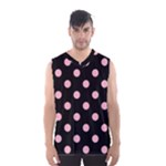 Polka Dots - Cherry Blossom Pink on Black Men s Basketball Tank Top